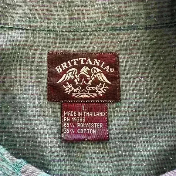 Britannia, button front stripe shirt. Size large. - Picture 3 of 5